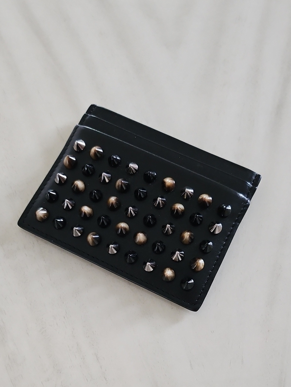Christian Louboutin Kios Studded Card Wallet / Holder